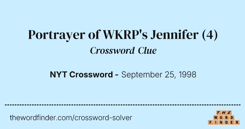 Portrayer of WKRP's Jennifer crossword clue image