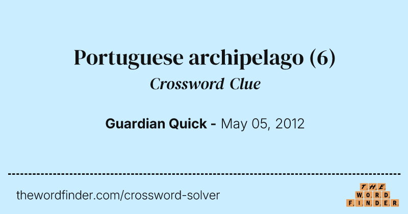 Portuguese archipelago crossword clue image