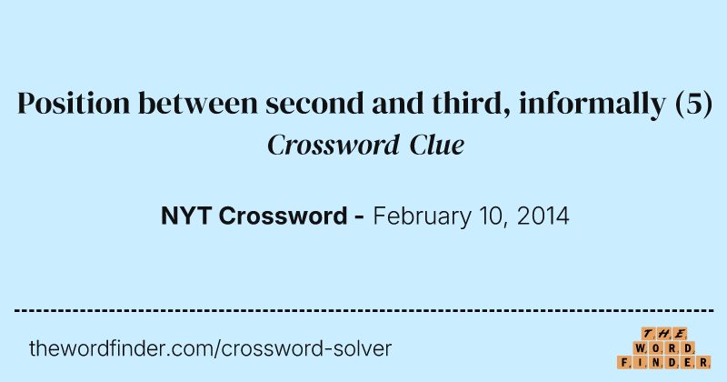 Position between second and third, informally crossword clue image