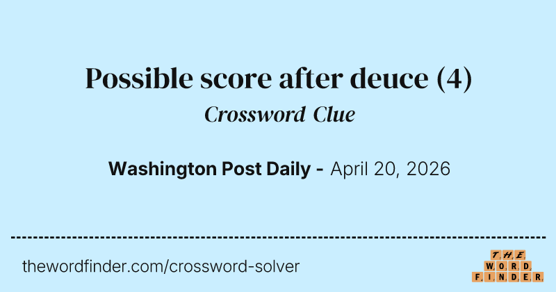 Possible score after deuce crossword clue image