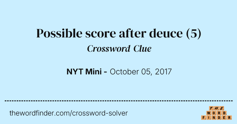 Possible score after deuce crossword clue image
