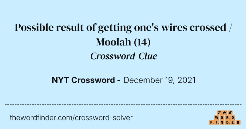 Possible result of getting one's wires crossed / Moolah crossword clue image