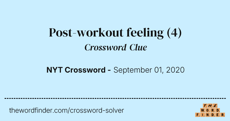 Post-workout feeling crossword clue image