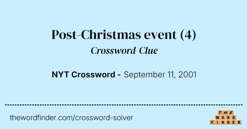 Post-Christmas event crossword clue image