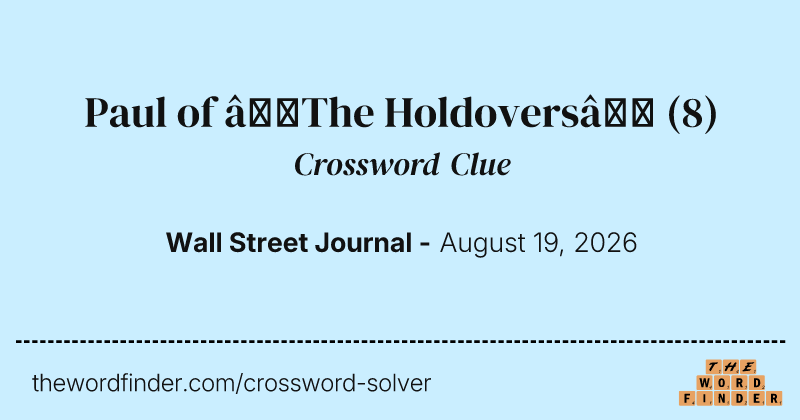 Paul of “The Holdovers” crossword clue image