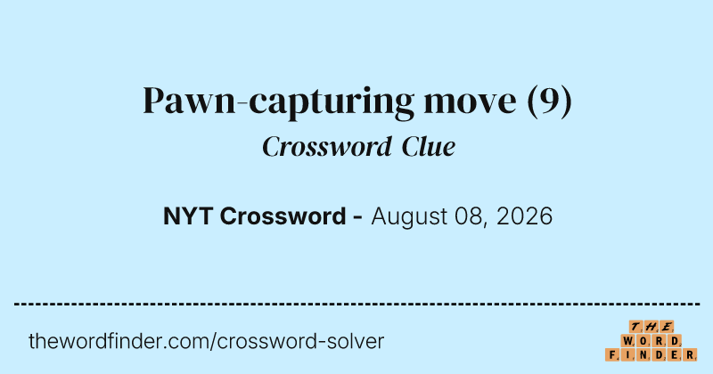 Pawn-capturing move crossword clue image