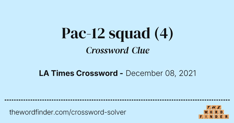 Pac-12 squad crossword clue image