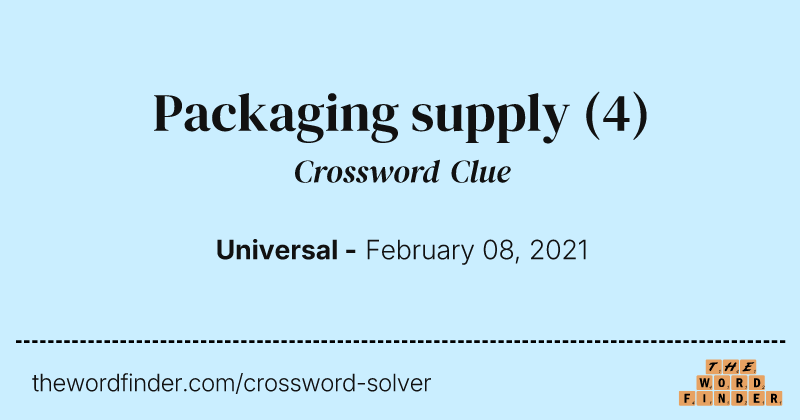 Packaging supply crossword clue image