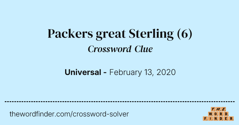 Packers great Sterling crossword clue image