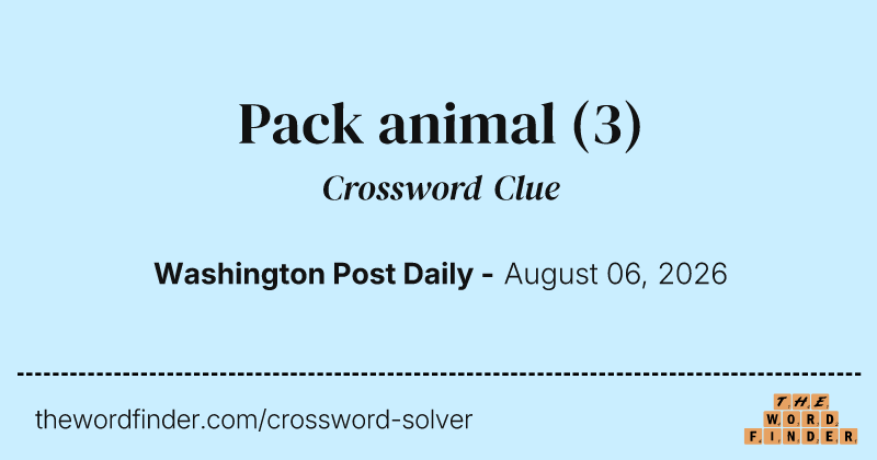 Pack animal crossword clue image