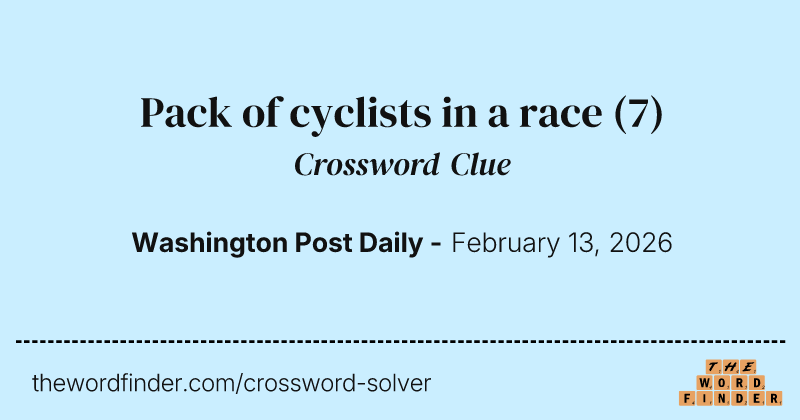 Pack of cyclists in a race crossword clue image