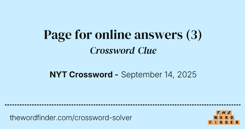 Page for online answers crossword clue image