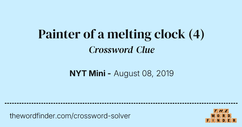 Painter of a melting clock crossword clue image