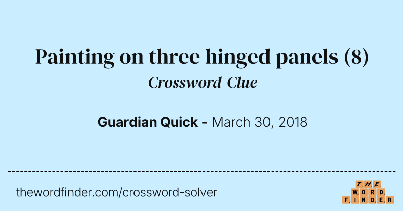 Painting on three hinged panels crossword clue image