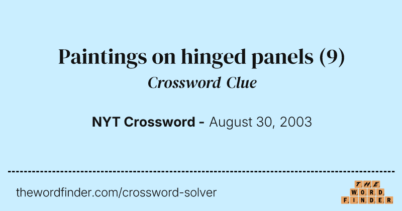 Paintings on hinged panels crossword clue image