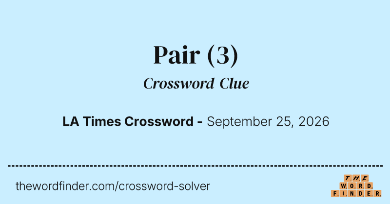 Pair crossword clue image