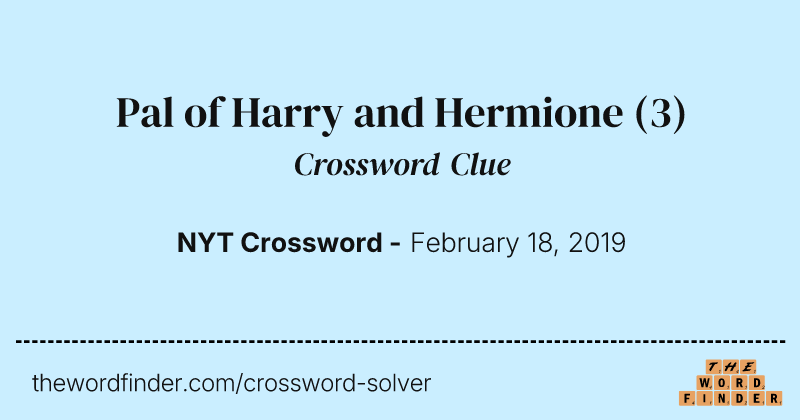 Pal of Harry and Hermione crossword clue image