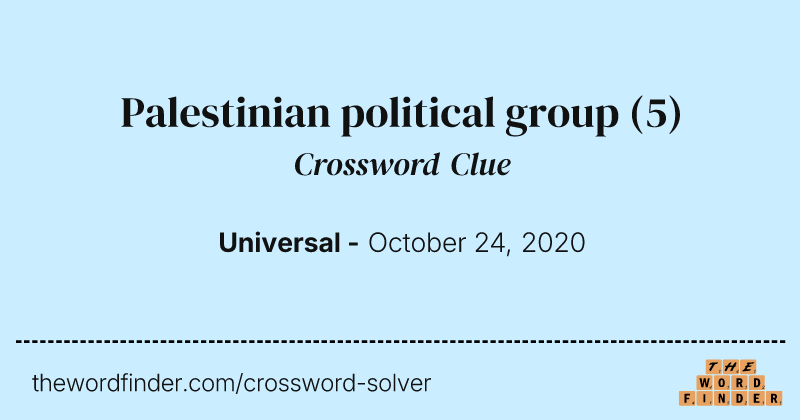 Palestinian political group crossword clue image