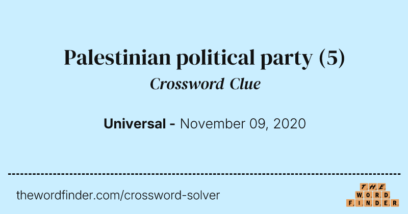 Palestinian political party crossword clue image