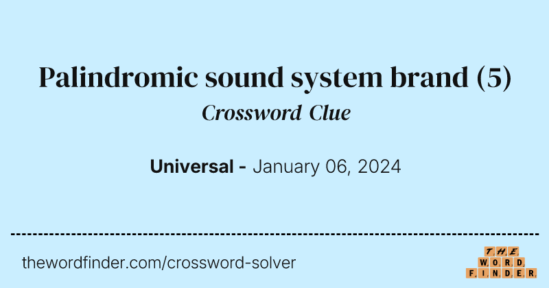 Palindromic sound system brand crossword clue image
