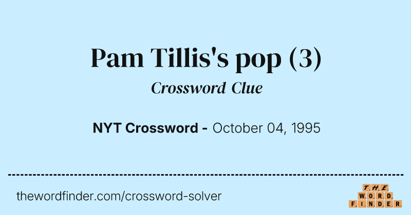 Pam Tillis's pop crossword clue image