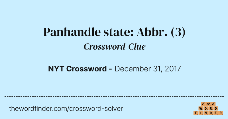 Panhandle state: Abbr. crossword clue image