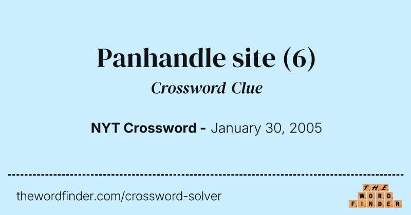 Panhandle site crossword clue image
