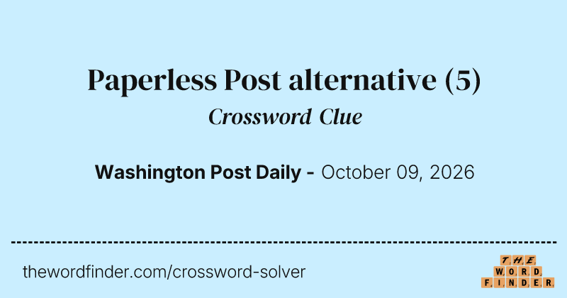 Paperless Post alternative crossword clue image