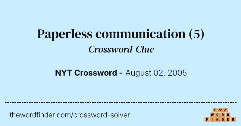 Paperless communication crossword clue image