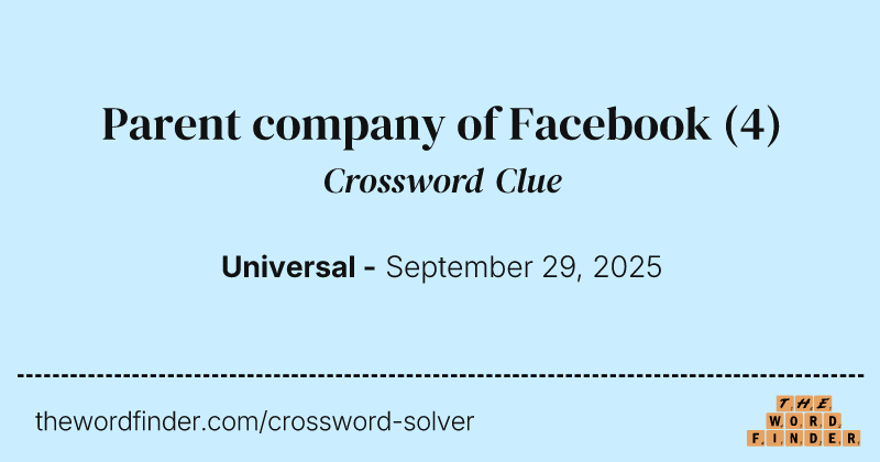 Parent company of Facebook crossword clue image