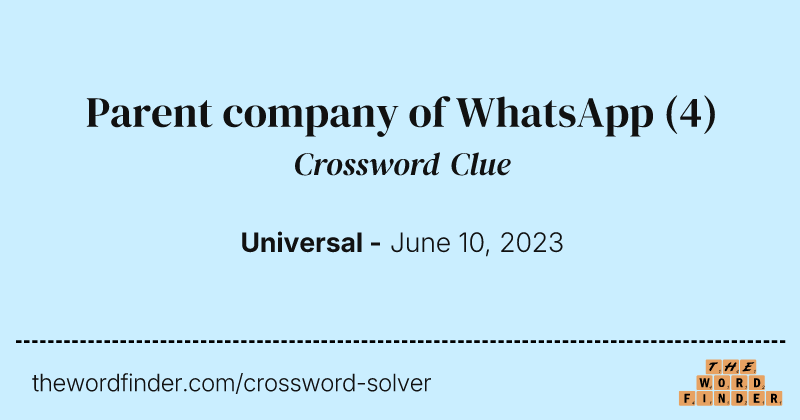 Parent company of WhatsApp crossword clue image