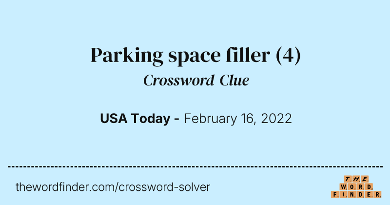 Parking space filler crossword clue image