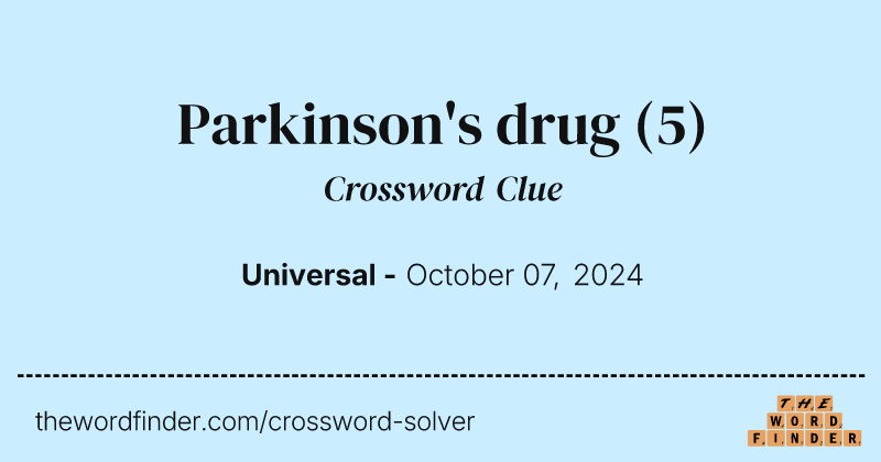 Parkinson's drug crossword clue image