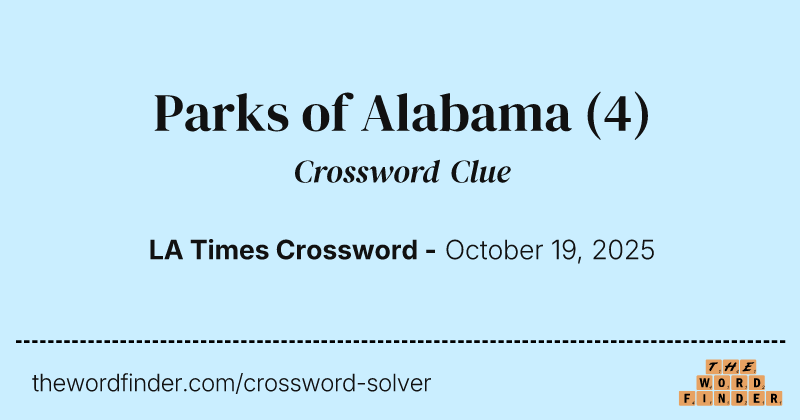 Parks of Alabama crossword clue image