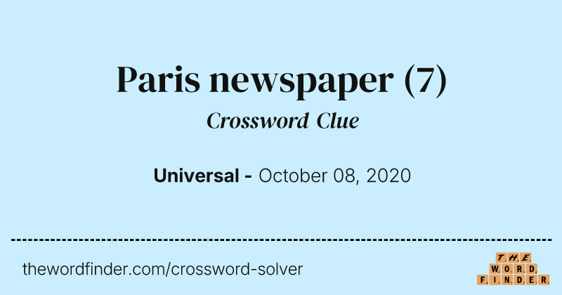 Paris newspaper crossword clue image