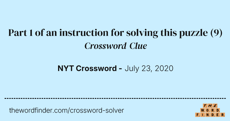 Part 1 of an instruction for solving this puzzle crossword clue image