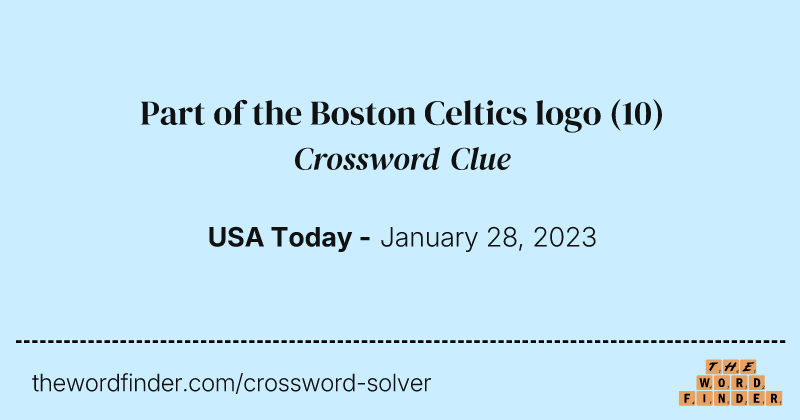 Part of the Boston Celtics logo crossword clue image