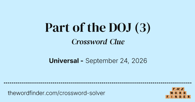 Part of the DOJ crossword clue image