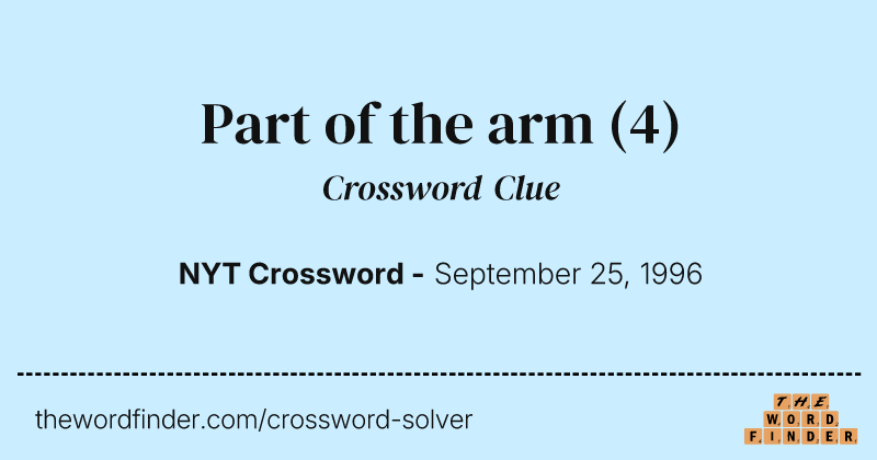 Part of the arm crossword clue image