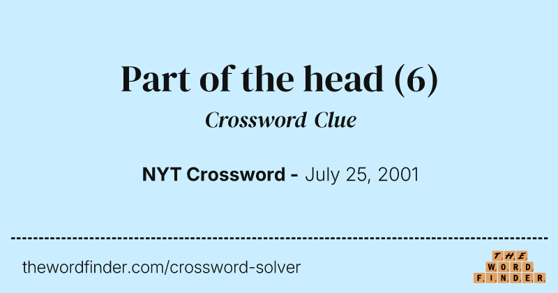 Part of the head crossword clue image