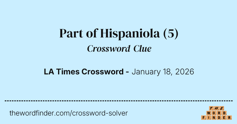 Part of Hispaniola crossword clue image