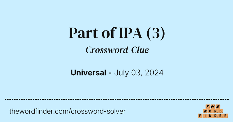 Part of IPA crossword clue image