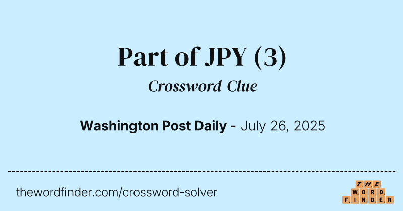 Part of JPY crossword clue image
