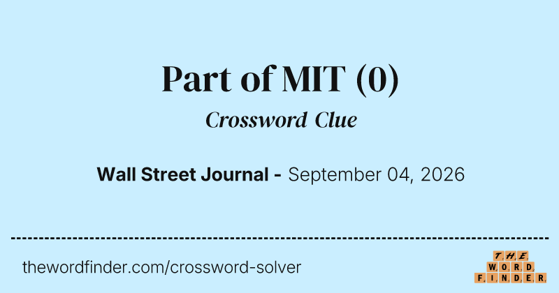Part of MIT crossword clue image