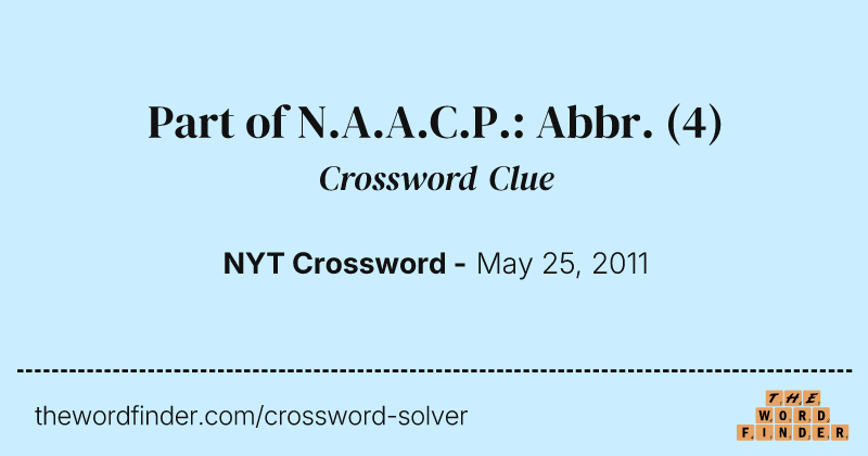 Part of N.A.A.C.P.: Abbr. crossword clue image