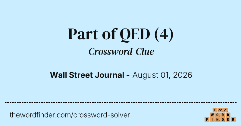 Part of QED crossword clue image