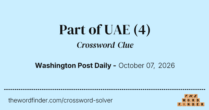 Part of UAE crossword clue image