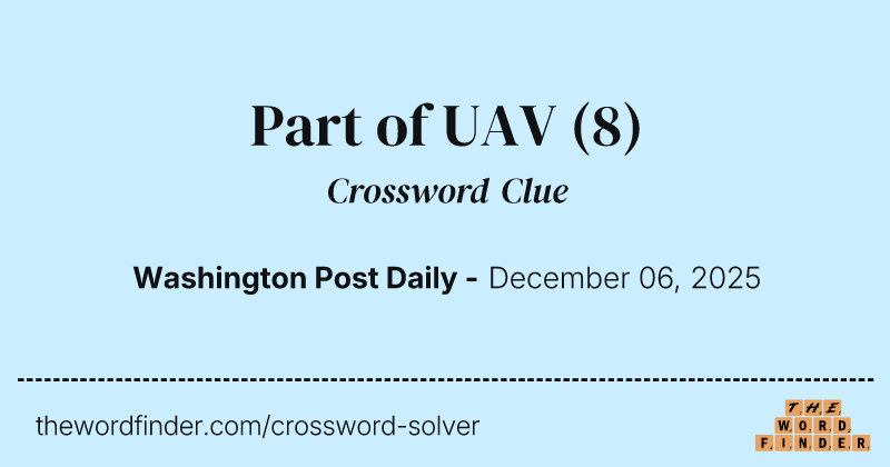 Part of UAV crossword clue image