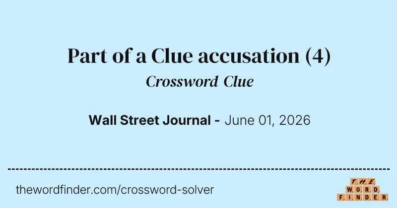 Part of a Clue accusation crossword clue image