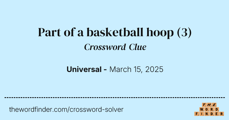 Part of a basketball hoop crossword clue image